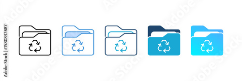 Recycle Folder icon set multiple style collection