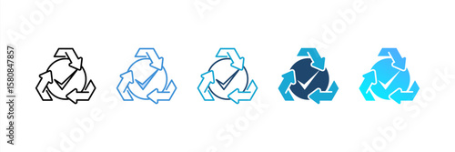 Recyclable icon set multiple style collection