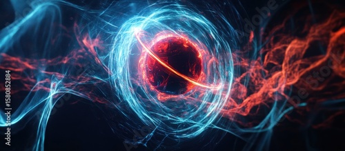 Cosmic Collision, A dynamic fusion of energy fields creating a planetary phenomenon