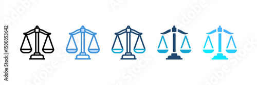 Balance Scale icon set multiple style collection