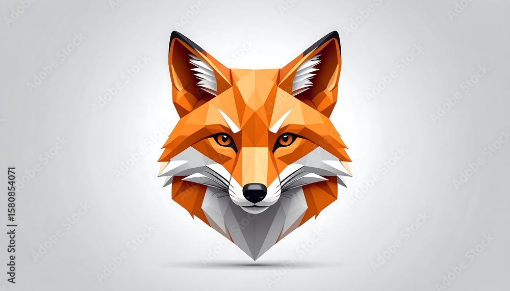 Obraz premium Geometric fox head portrait