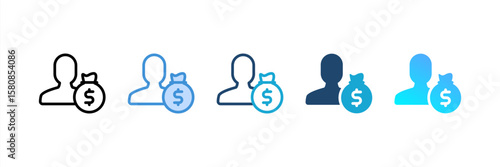 Investor icon set multiple style collection