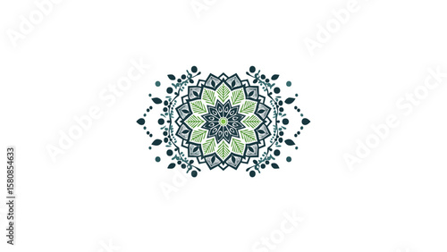 Simple Creative Mandala Design – Vector Style Silhouette on White Background

