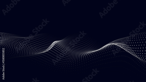 Vector futuristic wave. Digital technology. Big data.