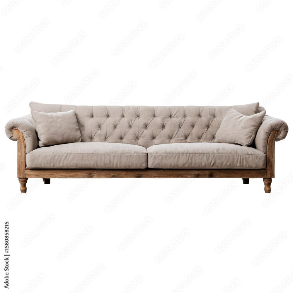 Farmhouse Rustic sofa isolated on transparent background Farmhouse Rustic sofa isolated on transparent background