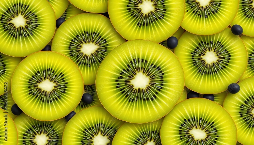 Vibrant green kiwi slices, black seeds, seamless pattern Juicy, healthy, tropical fruit design, green, fruit Vibrant green kiwi slices, black seeds, seamless pattern Juicy, healthy, tropical fruit design, green, fruit