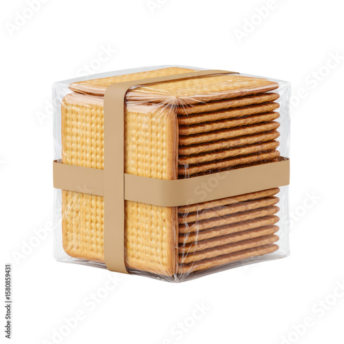 Isolated Transparent Pack of Crunchy Biscuit Cookies