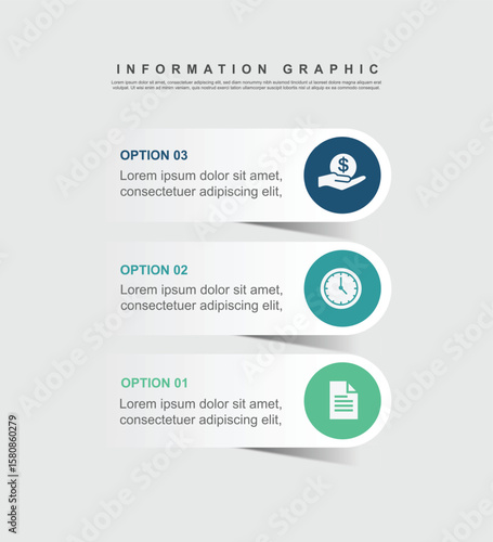 infographic 3 Step timeline journey, calendar Flat simple infographics design template. presentation graph.
Business concept with 3 options, vector illustration.