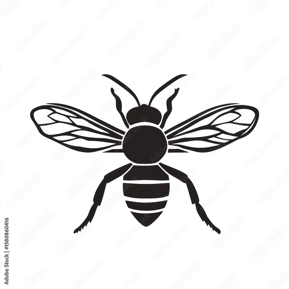Black bee silhouette Black bee silhouette