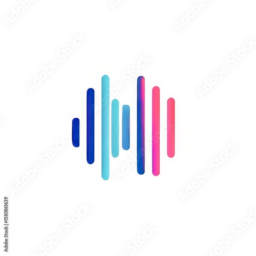 vertical bar wave logo sound or audio theme vibrant colors