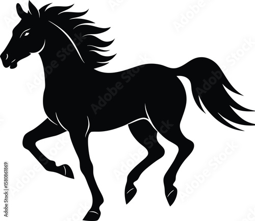 a galloping horse on white background.eps