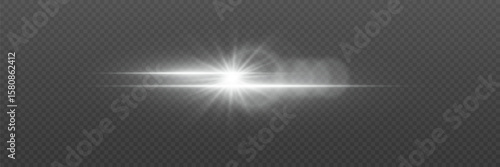 Line flash effect and star explosion. On a transparent background.