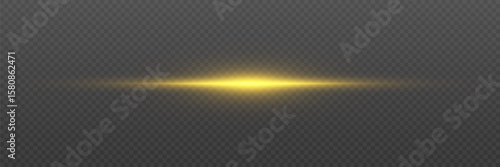 Light flash of light, laser effect. On a transparent background.