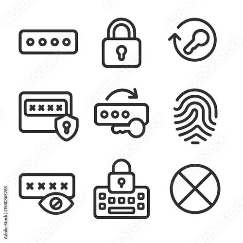 Password vector pad keyhole masked icon denied dots lock security icons keyboard