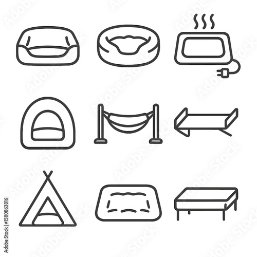 Icon hammock icons soft vector heated cat bed window mat cave elevated