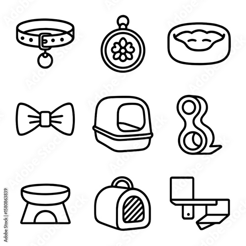 Geometric gear scratcher icon vector cat shelf sleek patterned collar accessory stylish