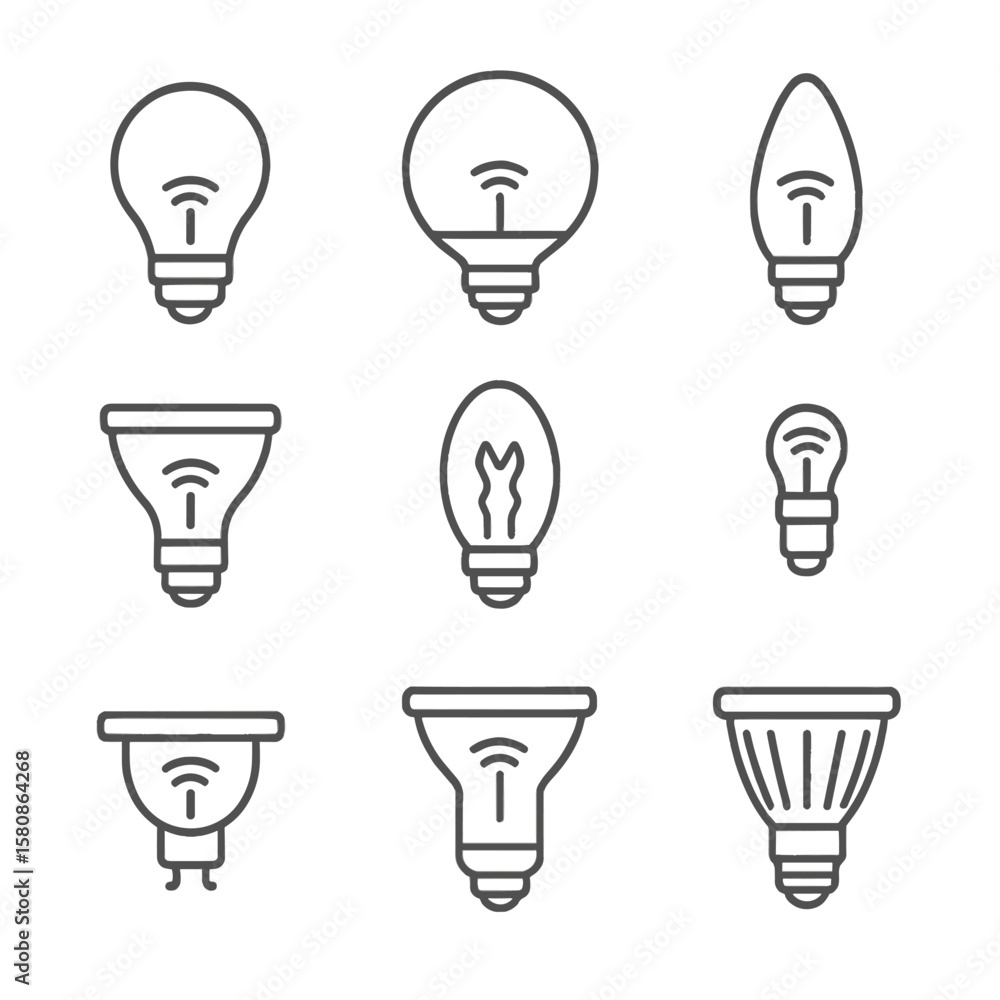 Smart icon vector classic shape filament heat globe mini spotlight bulb Smart icon vector classic shape filament heat globe mini spotlight bulb