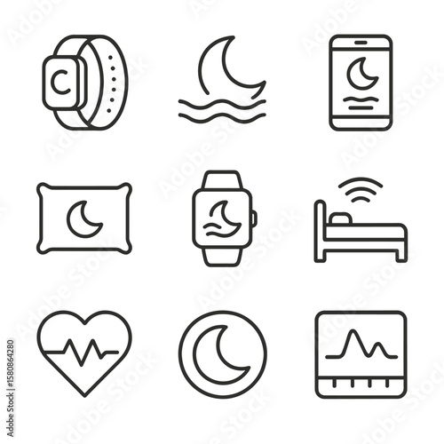 Sleep app tracking smart icon vector tracker band monitor signal