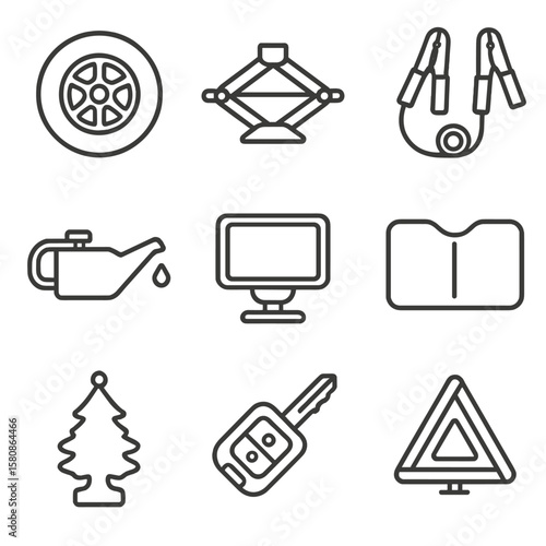 Icon oil triangle sunshade vector vehicle tire gps mount emergency essentials freshener