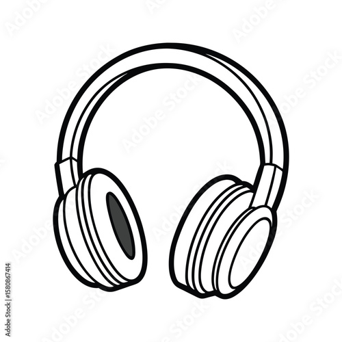 Over ear headphones with textured earcups and headband audio sound