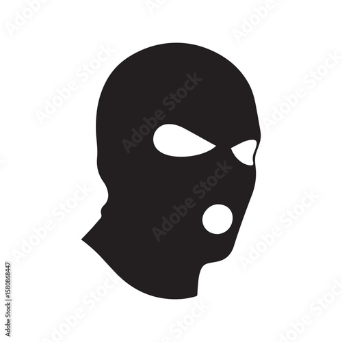 Balaclava Mask Silhouette Bandit Criminal Robber Icon Vector