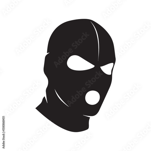 Balaclava Mask Silhouette Bandit Criminal Robber Icon Vector