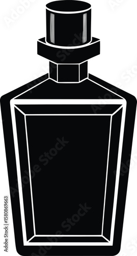 aftershave bottle on white background.eps