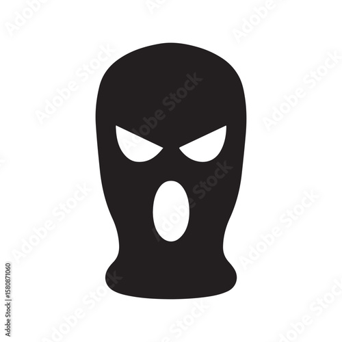 Balaclava Mask Silhouette Bandit Criminal Robber Icon Vector