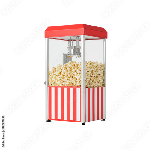 Vintage Popcorn Machine with Transparent Background