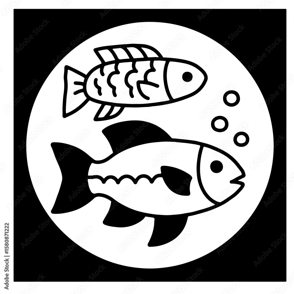 Obraz premium Fish Vector Illustration – Colorful Aquatic Animal Design
