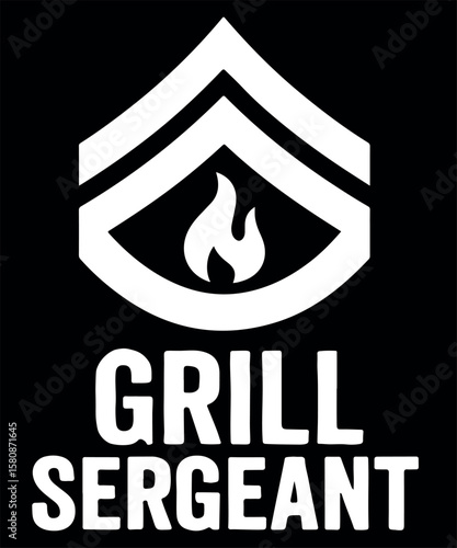 Grill Sergeant Rank Insignia with Flame Icon