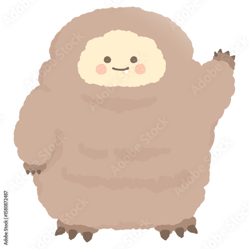 Cute bigfoot raising his hand