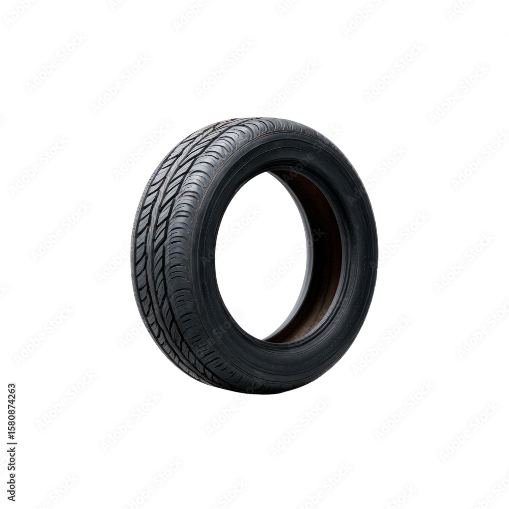 Isolated Black Tire on Transparent Background Isolated Black Tire on Transparent Background