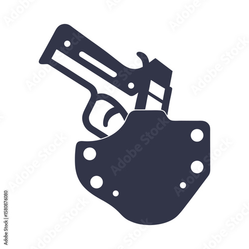 Dark blue handgun in a holster weapon