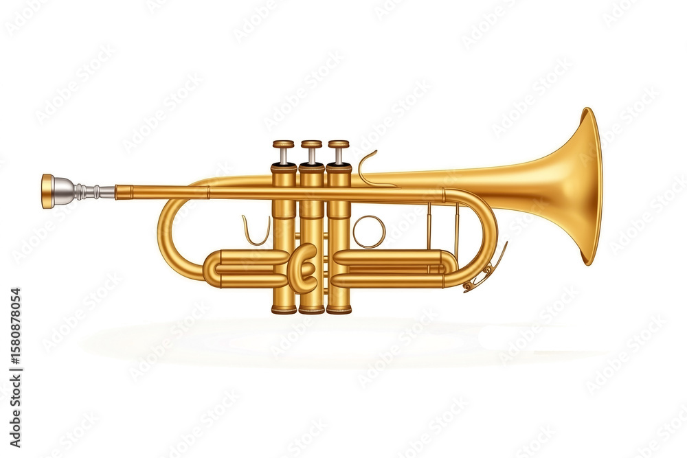 Obraz premium Image of a trumpet on a white background. PNG