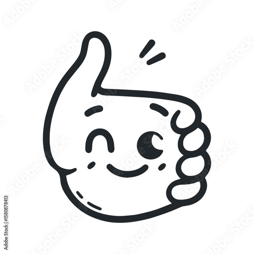 playful hand cartoon vector illustration