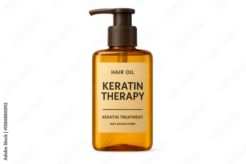 custom made wallpaper toronto digitalKeratin therapy hair oil bottle with pump dispenser on transparent background