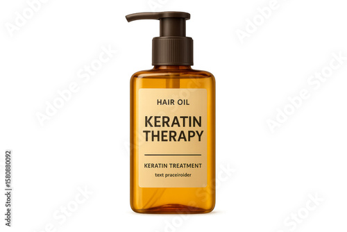 Wallpaper Mural Keratin therapy hair oil bottle with pump dispenser on transparent background Torontodigital.ca