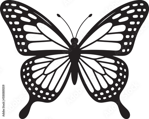 showcases a collection of butterfly silhouette