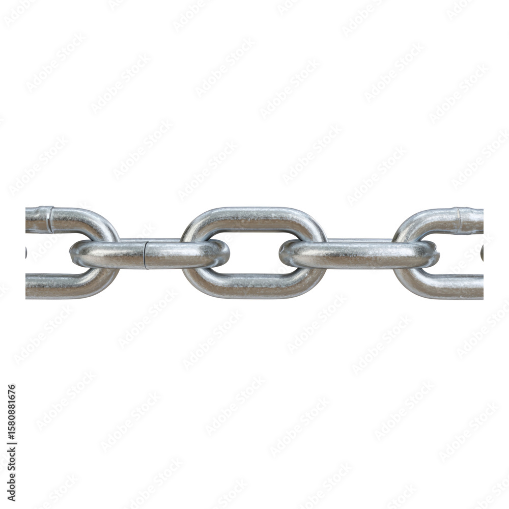 Obraz premium Metallic Chain Link Isolated on Transparent Background