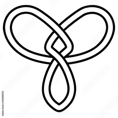 Elegant and intricate abstract knotted ribbon design with clean vector line art for versatile applications