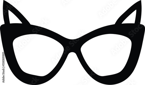 cat eye glasses on white background.eps