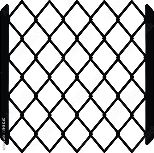chain link fence on white background.eps