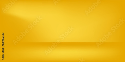 Studio backgrounds. yellow walls for photography space vector simple set with bright gradient spotlight EPS10.