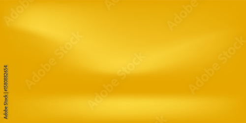 Studio backgrounds. yellow walls for photography space vector simple set with bright gradient spotlight EPS10.