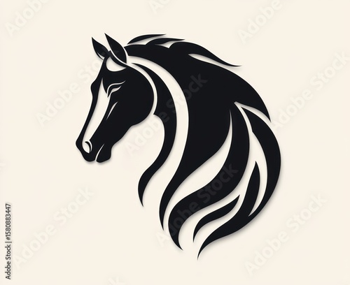 Wallpaper Mural Elegant horse head silhouette (1) Torontodigital.ca