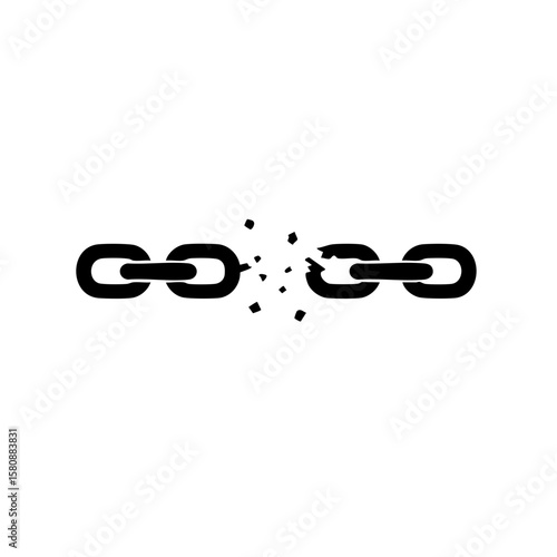 Broken Chain Illustrating Freedom and Liberation.