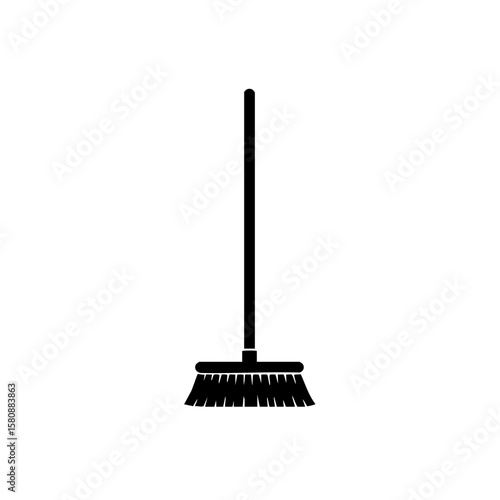 A simple broom, a symbol of cleanliness.