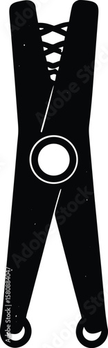 clothespin spring on white background.eps