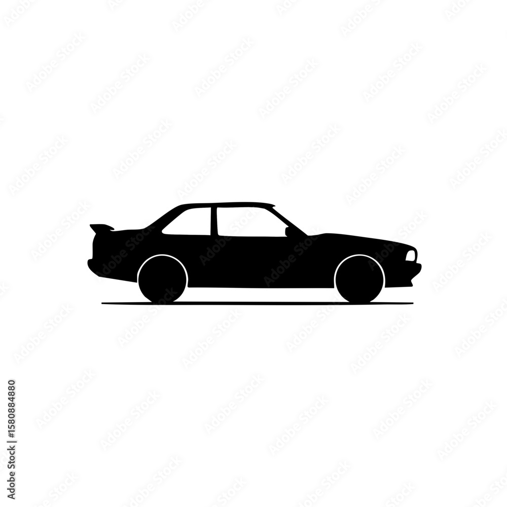 Fototapeta premium A sleek car silhouette on white.